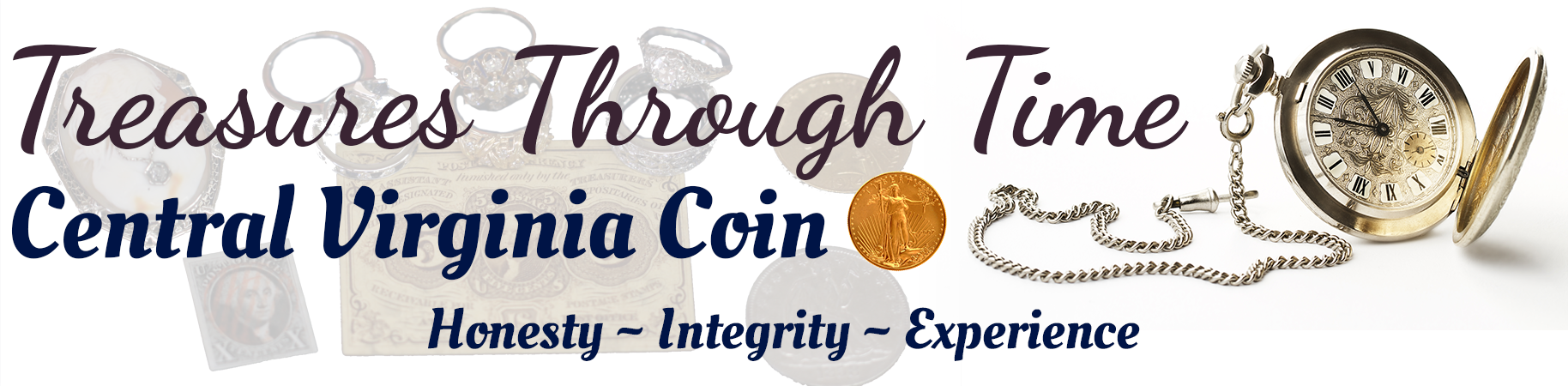 Treasures Through Time - Central Virginia Coin, Logo